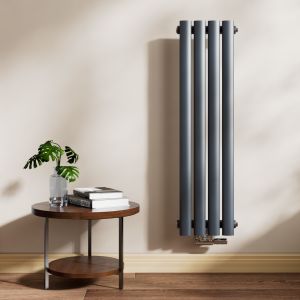 Emke radiador agua caliente tubo redondo antracita 90x24 cm monocapa