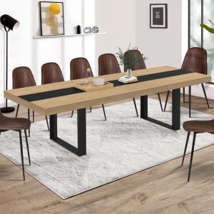 Mesa comedor extensible phoenix madera negra - 200-300 cm