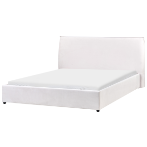 Cama terciopelo lavaur 160 x 200 cm blanco crema
