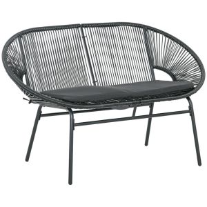 Silla de ratán 132x72x83 cm acero, pe Outsunny