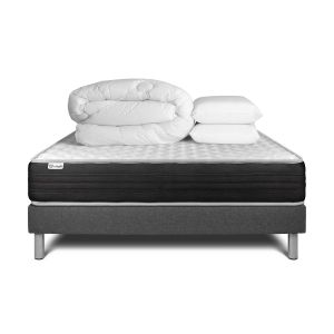Pack cama completa - colchón 140x200cm + somier con láminas (kit) + 2 almoh