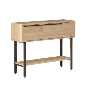 Consola de madera "calvin" con espejo - 100 x 30 x 76 cm - marrón
