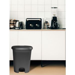 27 litros | gris oscuro - gris oscuro | cubo basura plástico moderno | ape