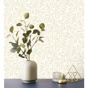Papel pintado gaulan   de hojas  nacarado  5.23m²
