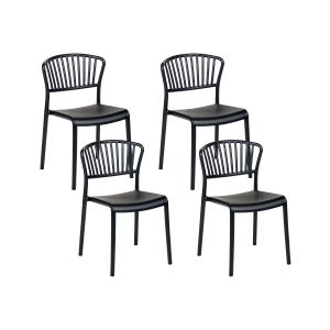 Conjunto de 4 sillas de jardín gela negro
