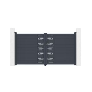 Puerta batiente regulable ancho 3m arlberg h.160cm aluminio gris