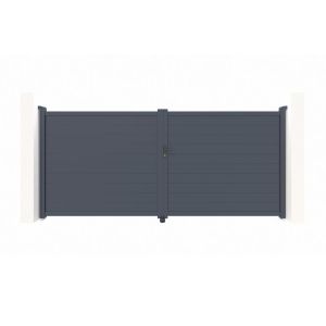 Puerta batiente regulable ancho 4m eiger h.180cm aluminio gris