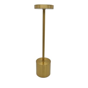 Lámpara de mesa LED metal dorado táctil recargable 3 tonos, 2000mah