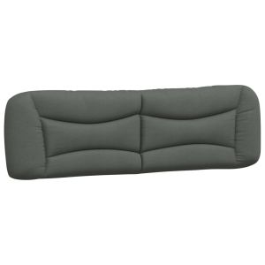 vidaXL cabecero de cama acolchado tela gris oscuro 180 cm
