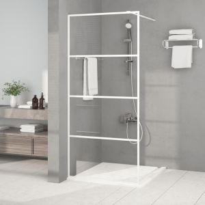 Mampara de ducha vidrio esg transparente blanco 90x195 cm