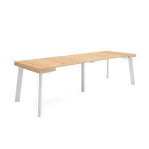 Mesa consola extensible, 58/262x90x73cm, roble, patas de madera rf3112