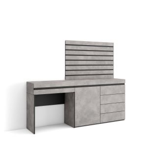 Tocador, 177x35x145cm, cómoda, cajonera, listones decorativos rf3471