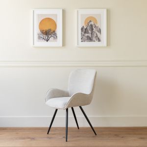 Silla de chenilla beige eva