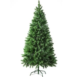 Árbol de navidad artificial con soporte metálico, 180 cm, verde