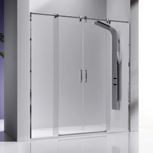 Mampara frontal 2 fijos + 2 puertas correderas 140  cm slim