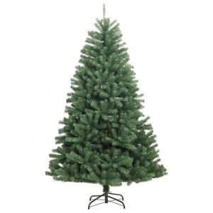 Árbol de navidad artificial con bisagras y soporte verde 150 cm es5875