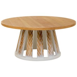 Mesa de centro de madera marrón 80x80x36,5h cm