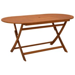 vidaXL mesa jardín plegable 160x85x75 cm madera maciza de eucalipto