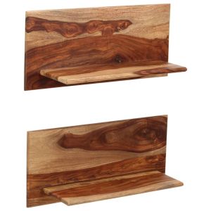 Estante mueble diseño mural 2 pzas 58 cm madera