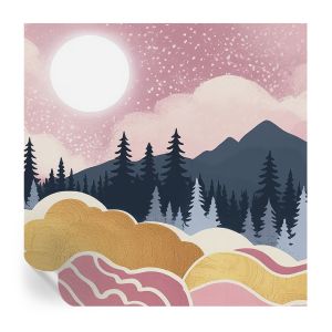 Papel pintado autoadhesivo atardecer rosa 250x250 tulup