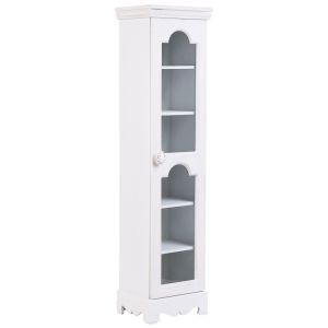 Vitrina de madera y cristal de 1 puerta blanco 24x20x98,5