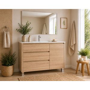 Mueble de baño con lavabo volum sin espejo 100x40 cm estepa