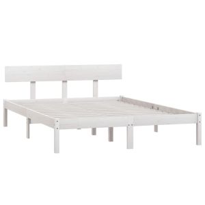 vidaXL estructura de cama doble sin colchón madera maciza pino blanco