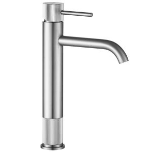 Rea grifo de baño lungo stripe brush nickel, 16x12x30 cm