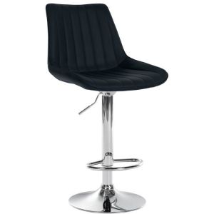 Taburete de bar regulable - negro - similcuero