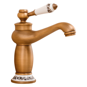 Valaz grifo de lavabo monomando redondo retro diseño vintage