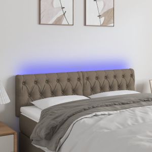 Cabecero con LED de tela gris taupe 160x7x78/88 cm eerf7369