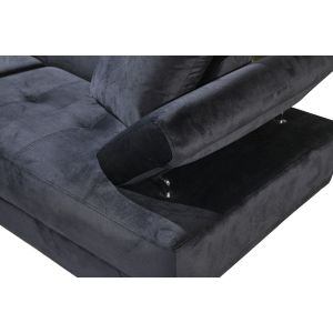 Sofa rinconera chaise longuenegro 262x190cm