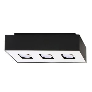 Lámpara de techo mono 3 blanco negro acero 34x11x14cm