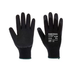 Guante de punto recubierto de látex clásico color: negro tamaño xl - portwe