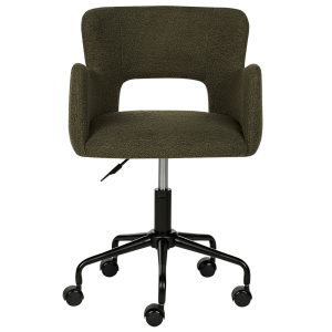Silla de escritorio sanilac ii bouclé verde oscuro