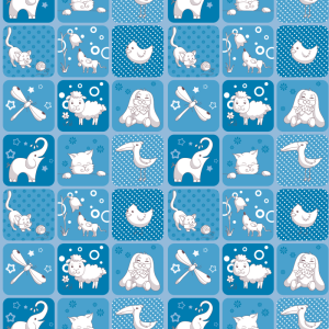 Papel pintado infantil ajedrez azul 60cm por 250cm