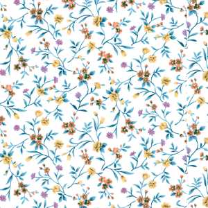Papel pintado floral delicado fino 60cm por 300cm