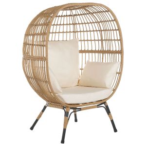 Silla de jardín veroli ratán sintético beige