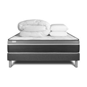 Pack cama completa - colchón 180x200cm + somier con láminas (kit) + 2 almoh