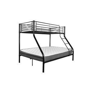 Litera de matrimonio metalica negro + 1 colchon de abajo (135x190 cm)
