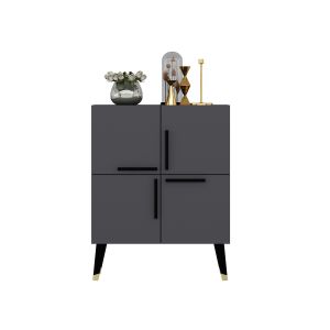 Aparador de madera <<makro>> - 70 x 35 x 90 cm - gris antracita