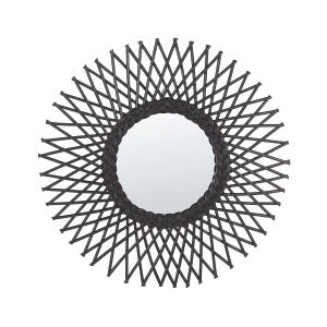 Espejo de pared tagolu 60 cm 60 cm ratán negro