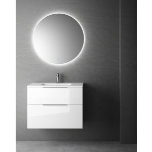 Mueble de baño suspendido fondo reducido con lavabo | 60 cm - blanco