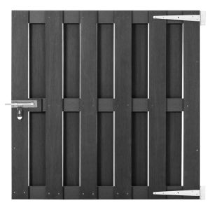 vidaXL puerta de jardín de wpc gris 100x100 cm