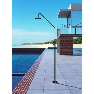 Ducha de piscina dakota en acero inox negro mate | poolimex