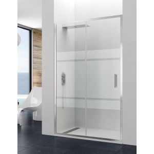 Mampara de ducha frontal allstone titan 1+1 110 cm serigrafiado