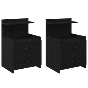 Casa lúmina - set  de 2 mesita de noche negro madeira  40 x 36,5 x 62 cm