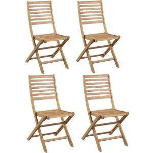Lote de 4 sillas de jardín plegables - eden - madera de eucalipto fsc - 57,