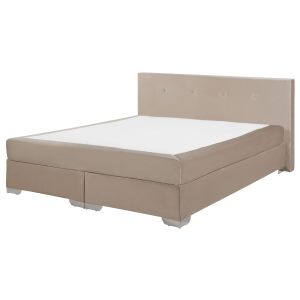 Cama continental terciopelo consul 160 x 200 cm beige claro