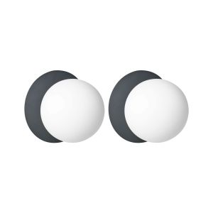 Conjunto de 2 lámparas de pared bouble metal negro